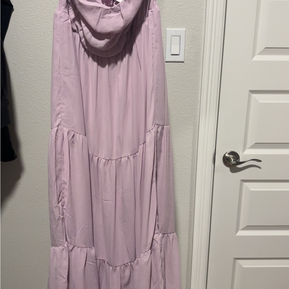 Women's Tiered Strapless dress in Light Lavender